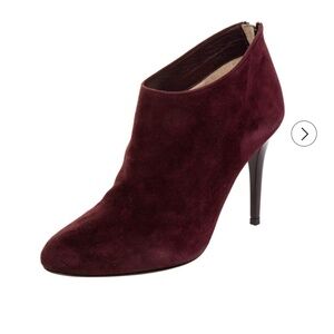Jimmy Choi Heel Burgundy Suede Mendez Bootie - 38